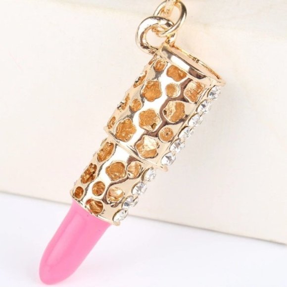 🎁Crystal Rhinestone Lipstick Keyring - Picture 3 of 5